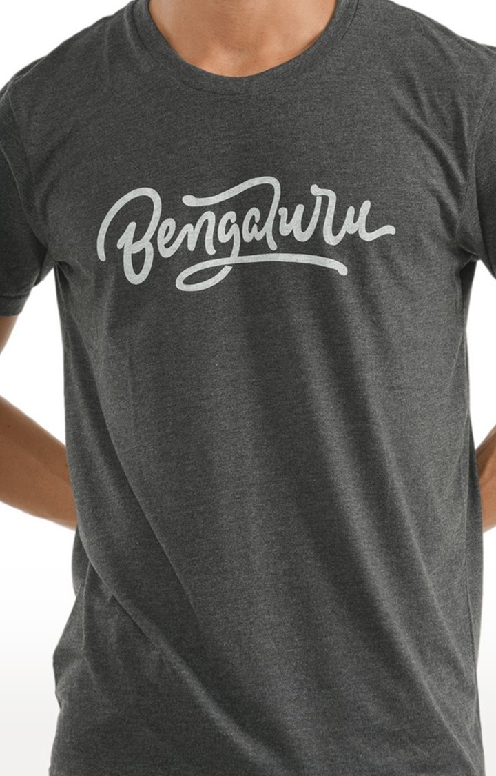 Unisex Bengaluru Thick Script Tri-Blend T-Shirt in Charcoal