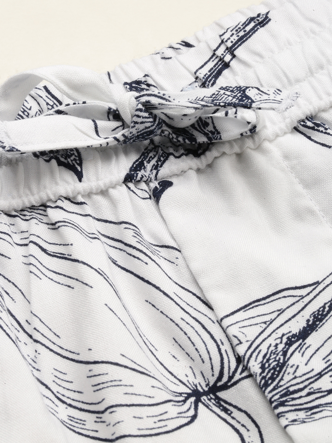 SHOWOFF Men's Shirt Collar Short Sleeves Printed White Co-Ords Set