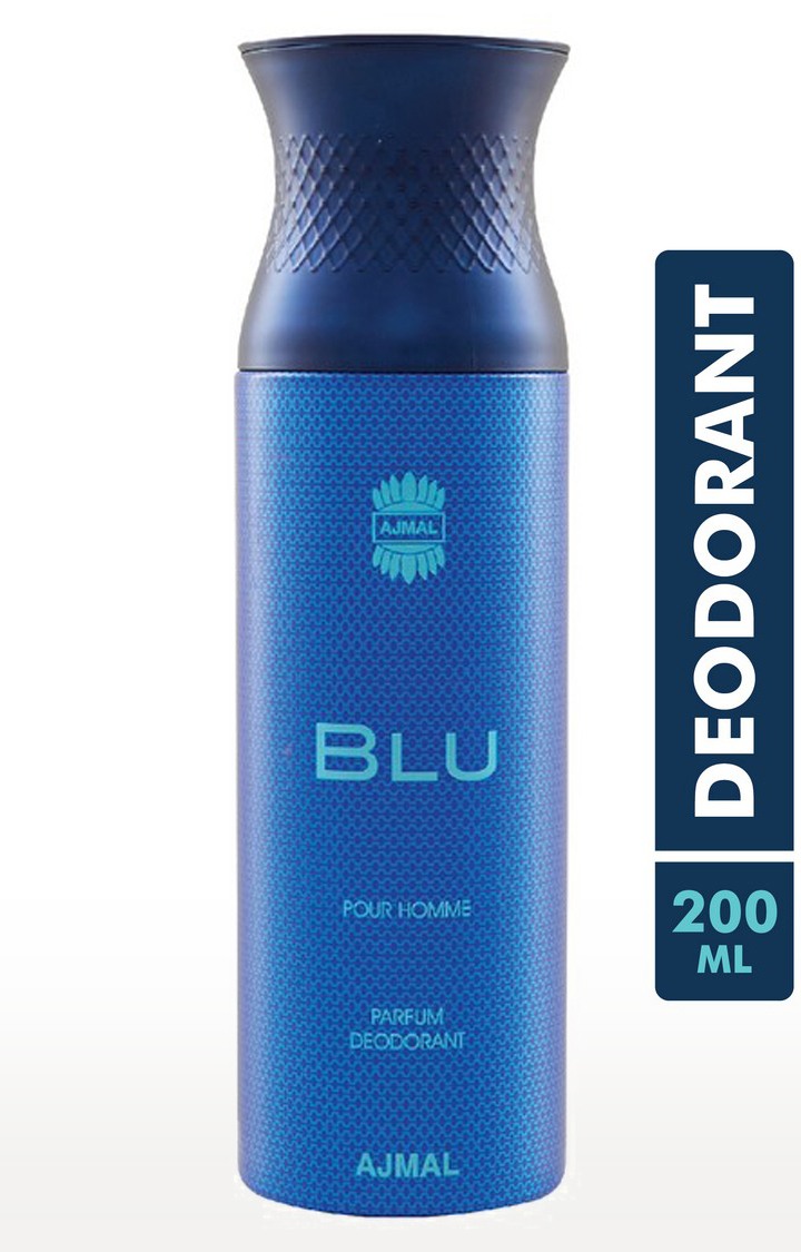 Ajmal Blu Perfume Deodorant 200ml Body Spray Gift For men