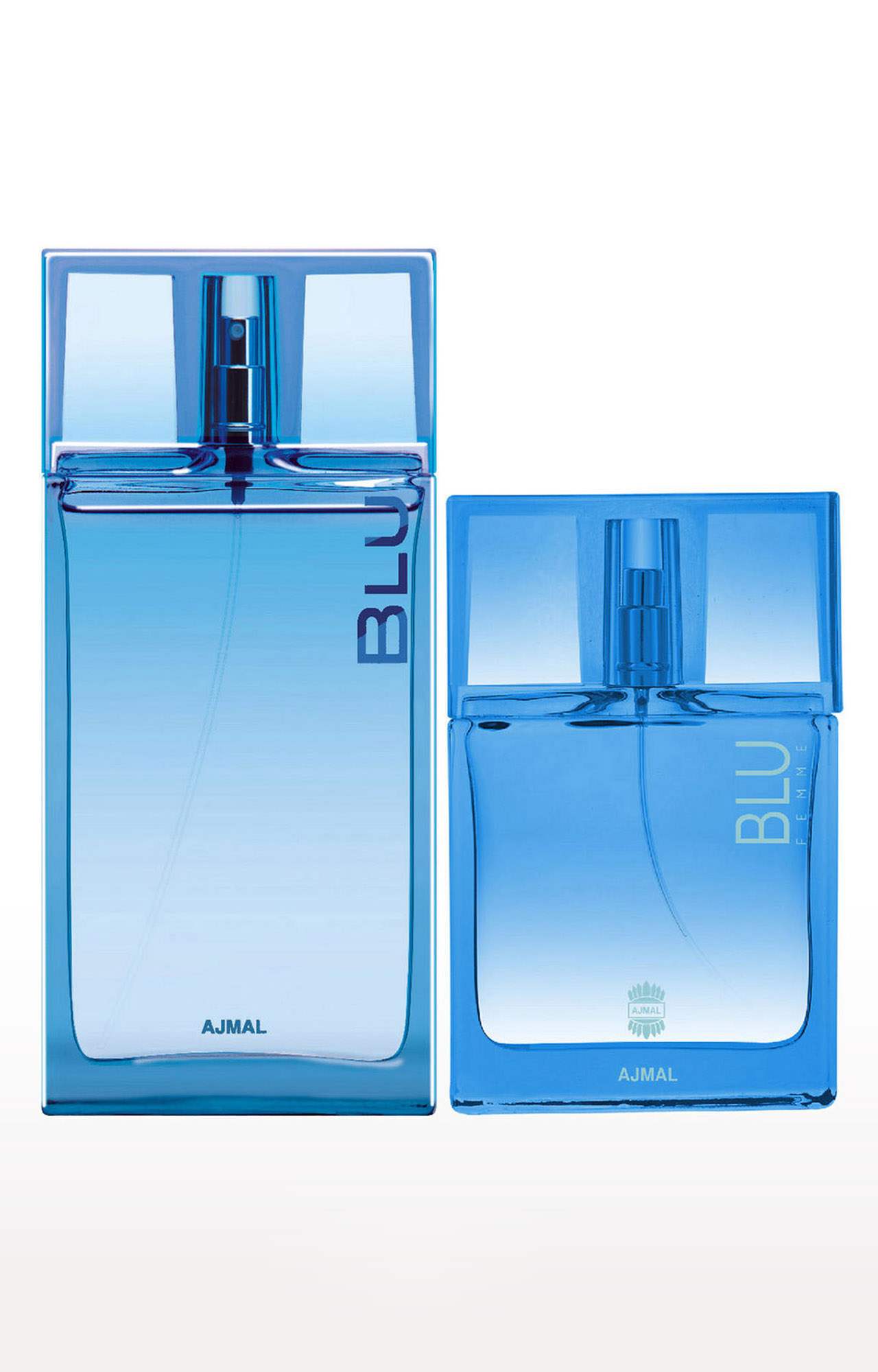 Ajmal Blu EDP Aquatic Perfume 90ml for Men and Blu Femme EDP Perfume 50ml for Women