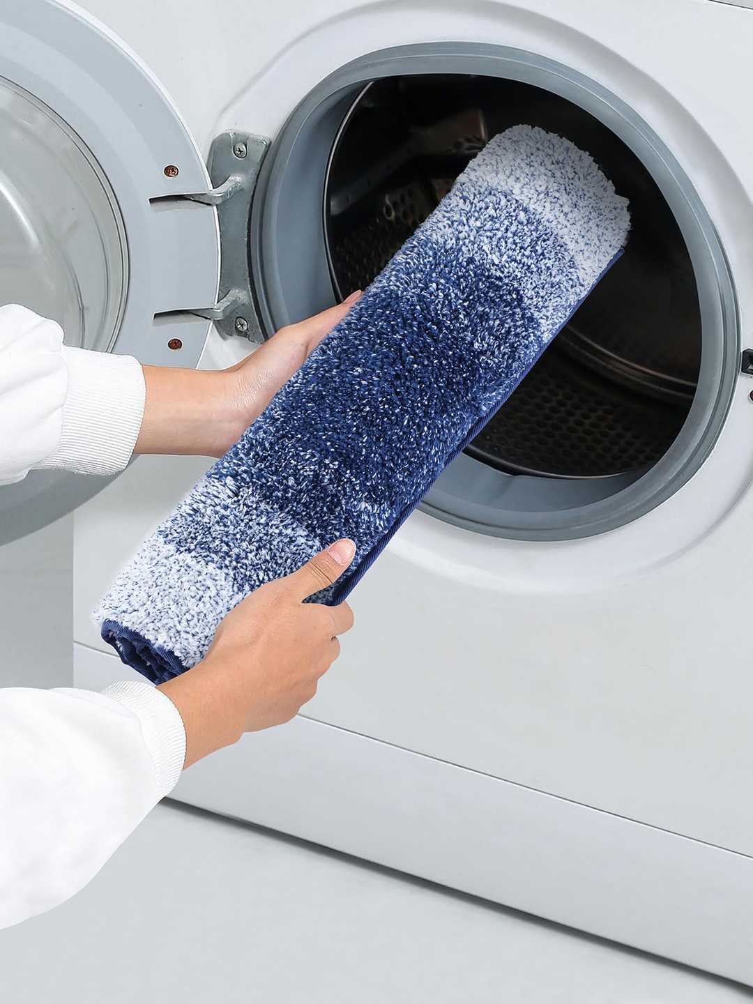 Bliss (40x60cm) Blue Anti-Slip Bath Mat with TPR Backing