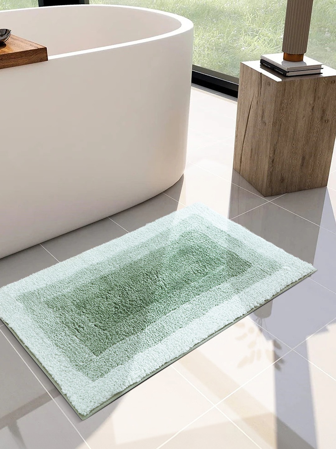 Bliss (40x60cm) Green Anti-Slip Bath Mat with TPR Backing