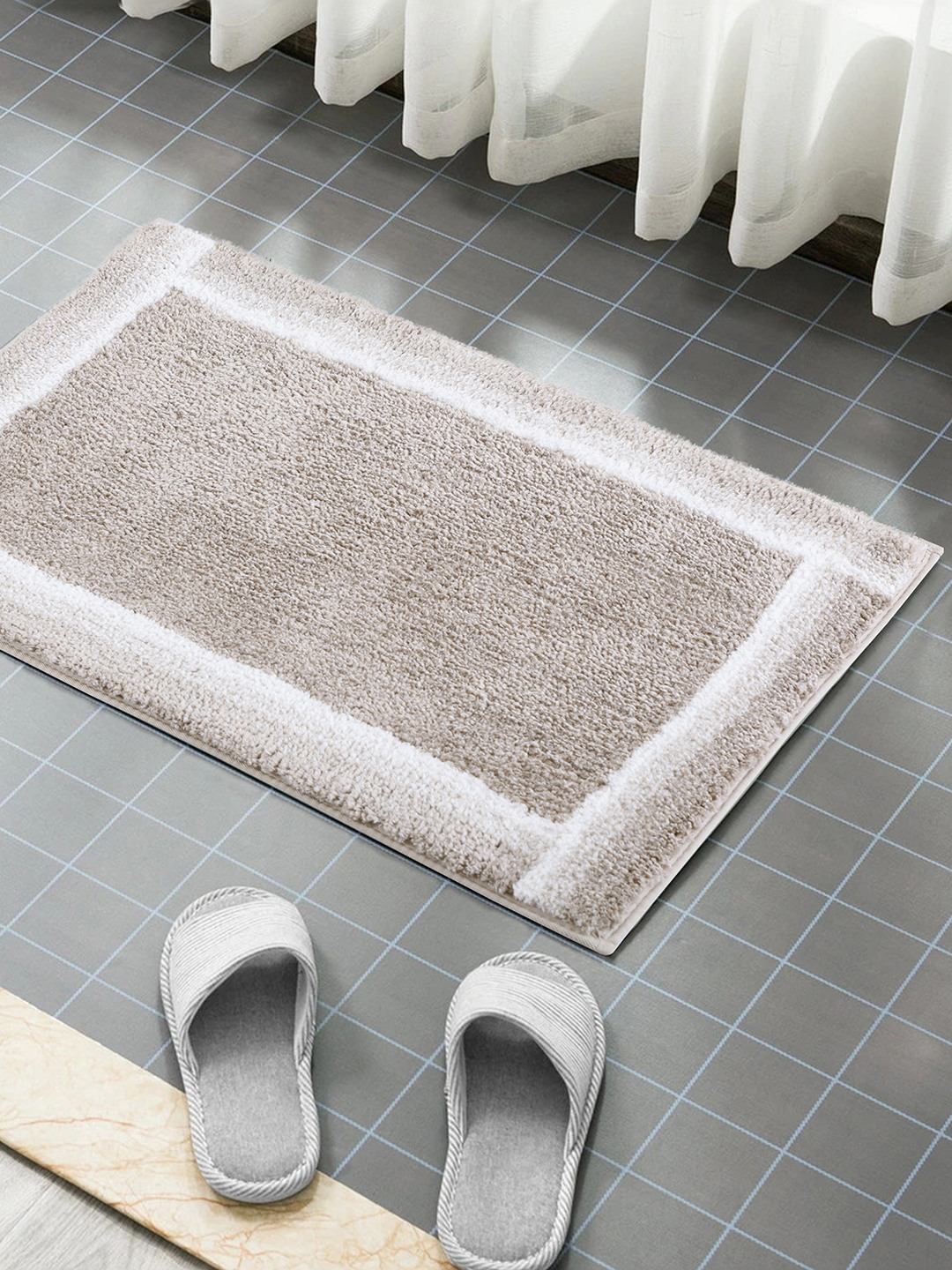 CloudStep (40x60cm) Beige Anti-Slip Bath Mat with TPR Backing