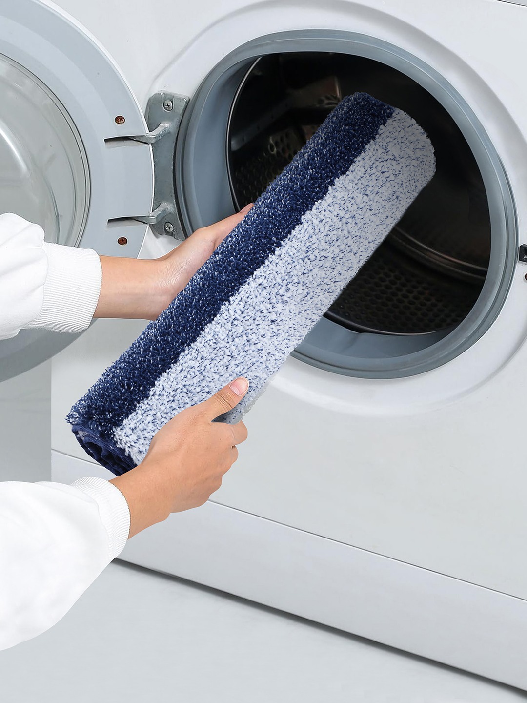 Luxe (40x60cm) Blue Anti-Slip Bath Mat with TPR Backing