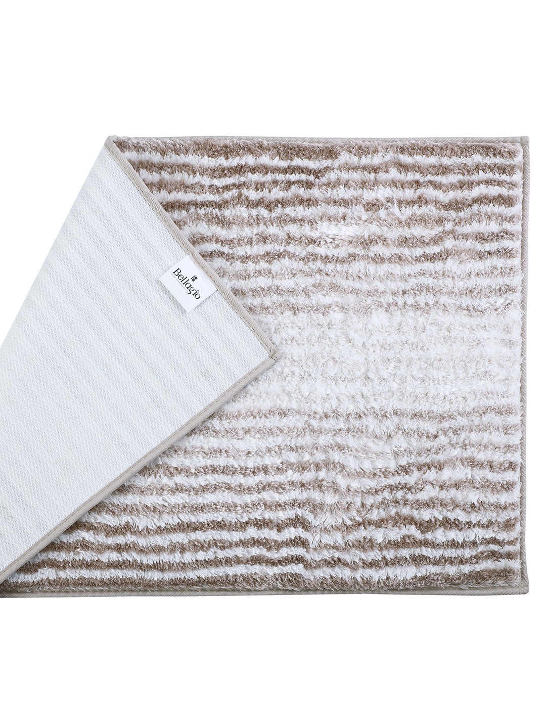 Plush (40x60cm) Beige Anti-Slip Bath Mat with TPR Backing