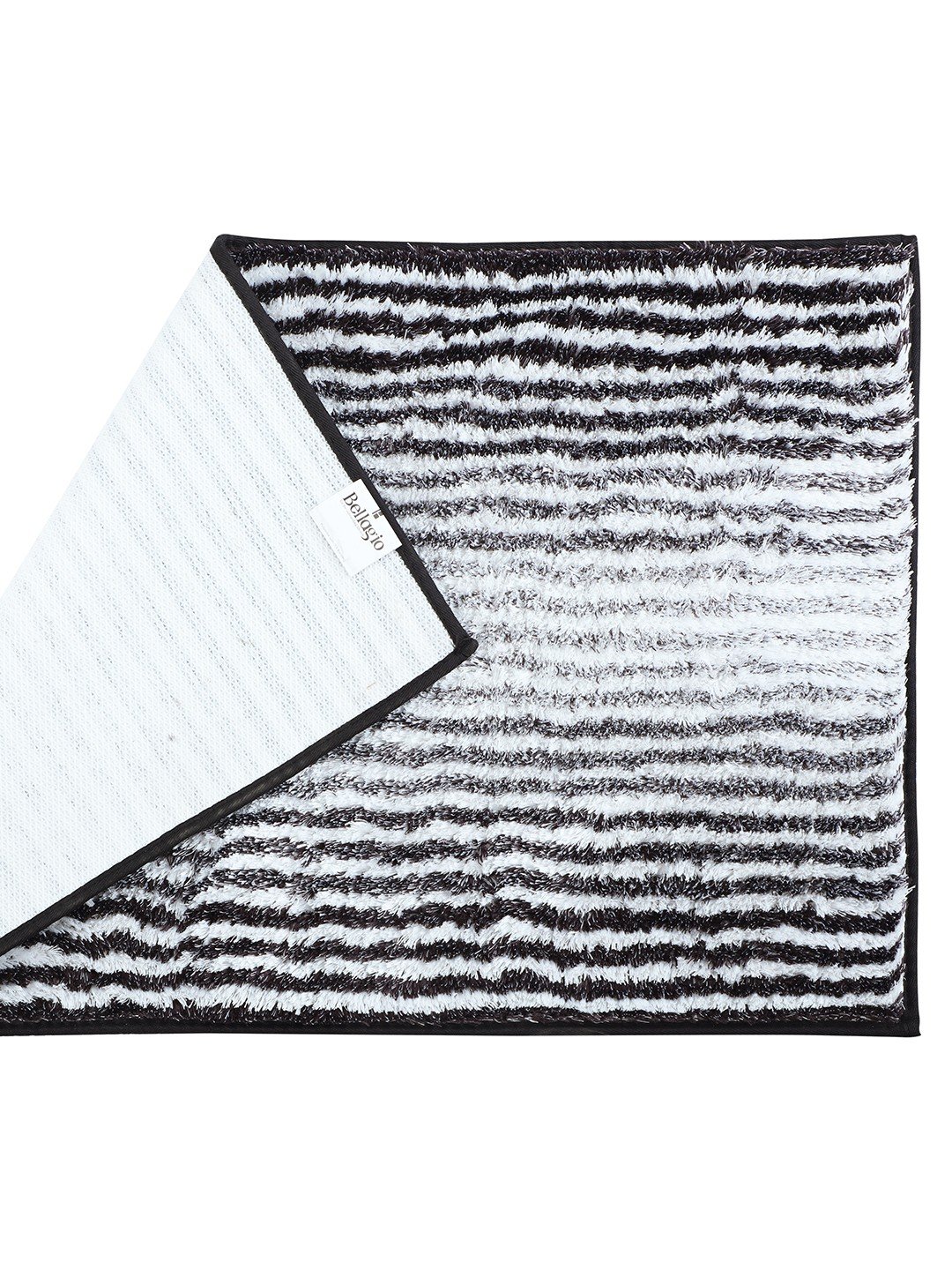 Plush (40x60cm) Black Anti-Slip Bath Mat with TPR Backing