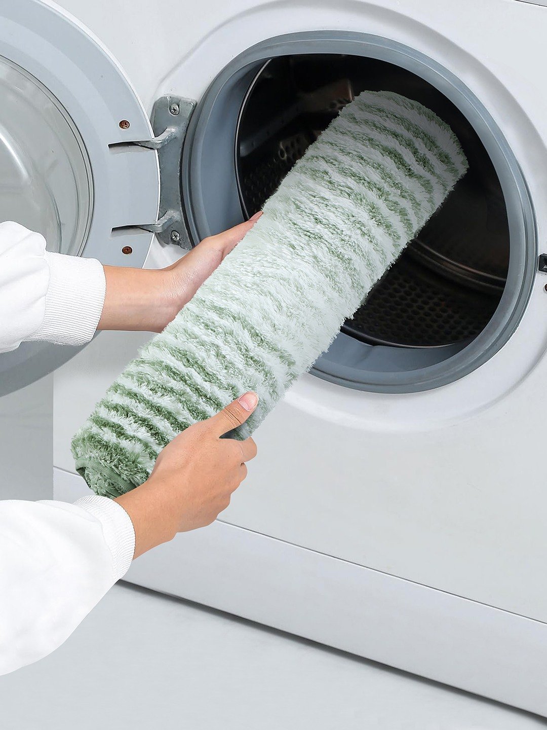 Plush (40x60cm) Green Anti-Slip Bath Mat with TPR Backing
