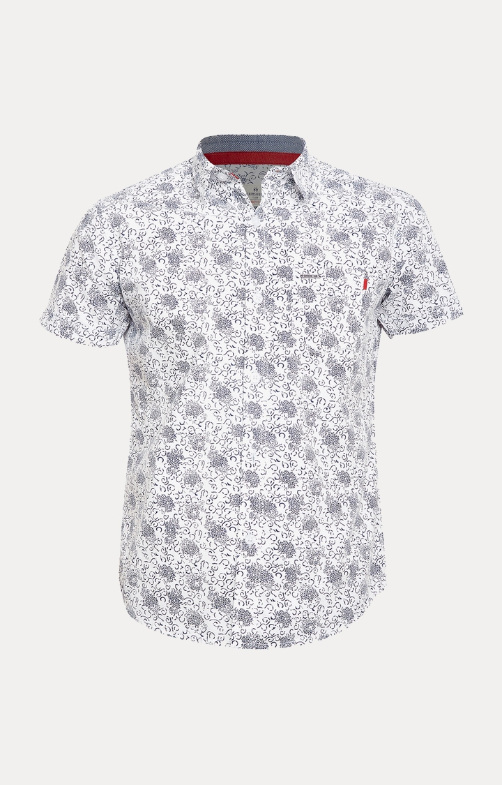 Crimsoune Club | White Printed Casual Shirt 0