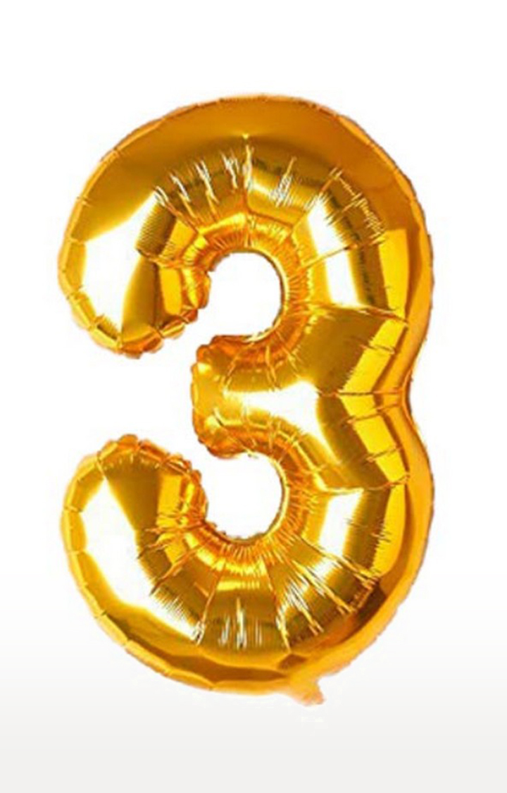 Blooms Mall Special Foil Balloon (Number 3) (Golden)