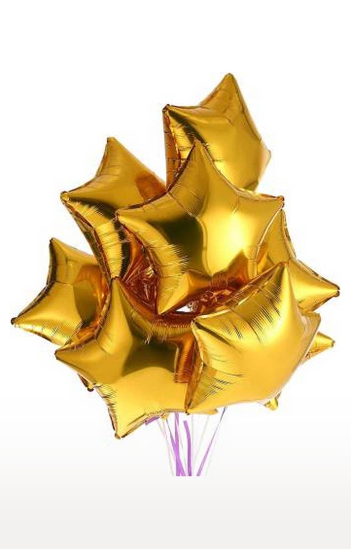 Blooms Mall | Party Decoration Golden Foil Star Balloon ( Pack of 10 Pcs ) 1
