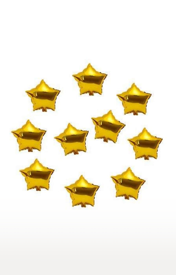 Blooms Mall | Party Decoration Golden Foil Star Balloon ( Pack of 10 Pcs ) 0
