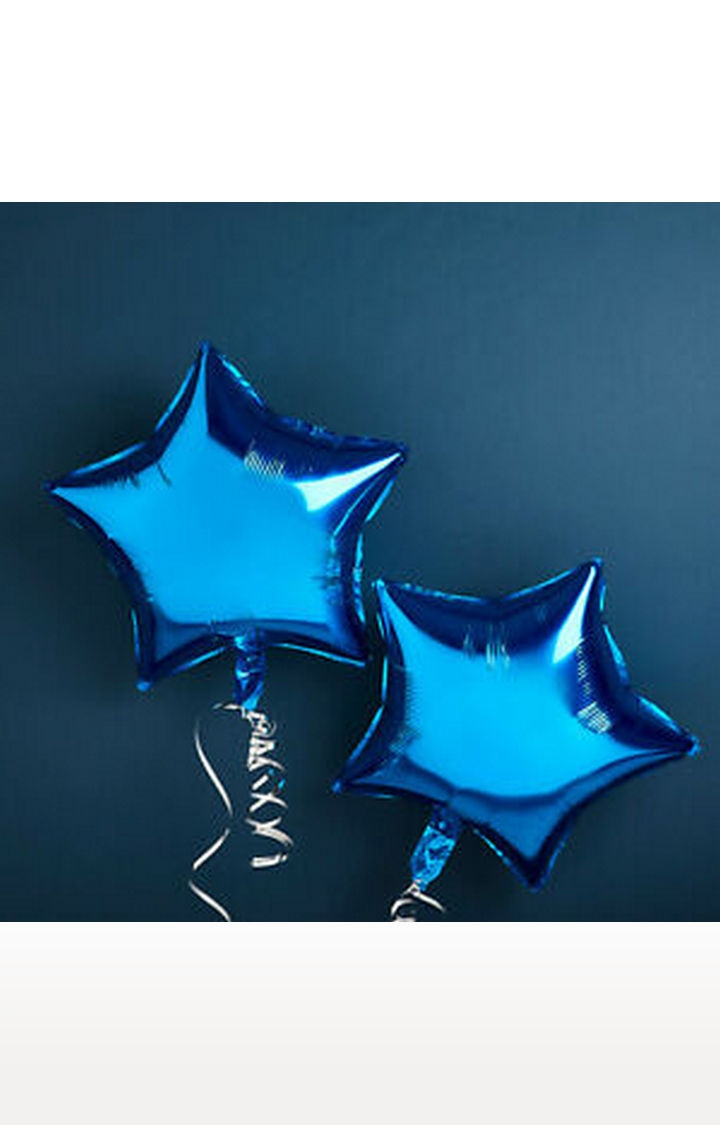 Blooms Mall | Party Decoration Blue Foil Star Balloon ( Pack of 2 Pcs ) 0