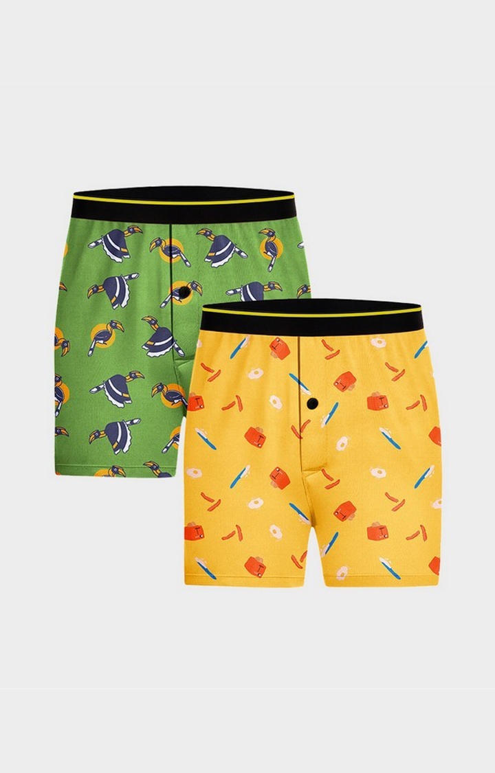 Bummer Brekkie and Chill Bill Micro Modal Boxer- Pack of 2 For Men