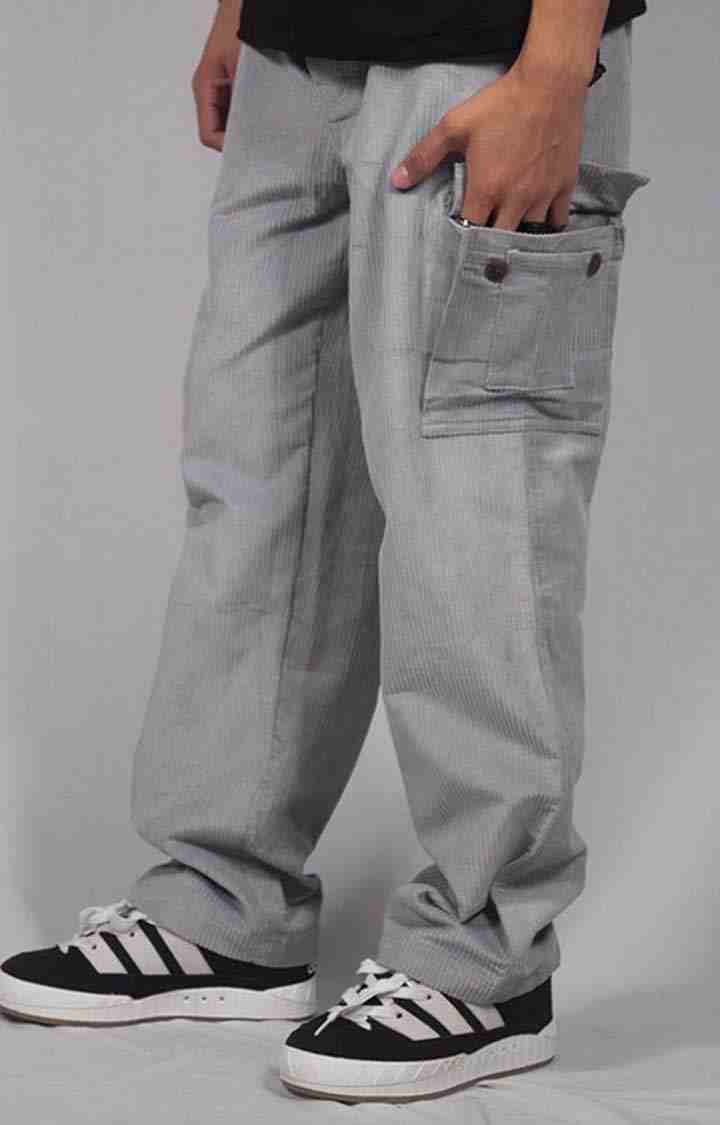 Men's Grey Corduroy Clown Pant