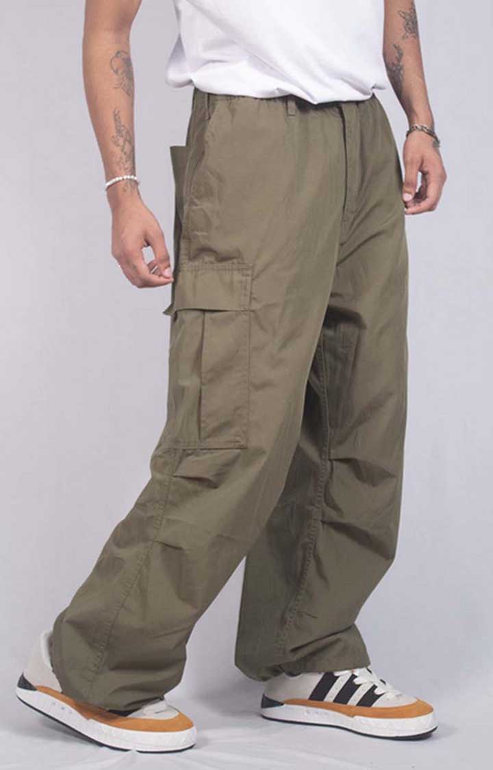 Unisex Olive Green Super Baggy Pant