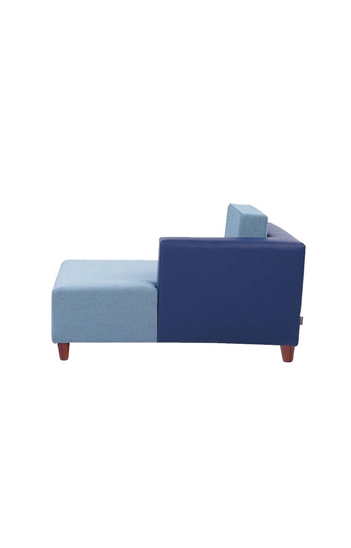 neudot Hailey Duet Fabric 1 Seater Left Aligned Lounger in Mirage Blue Colour | Dual Color | for Living Room | 1 Person Sofa