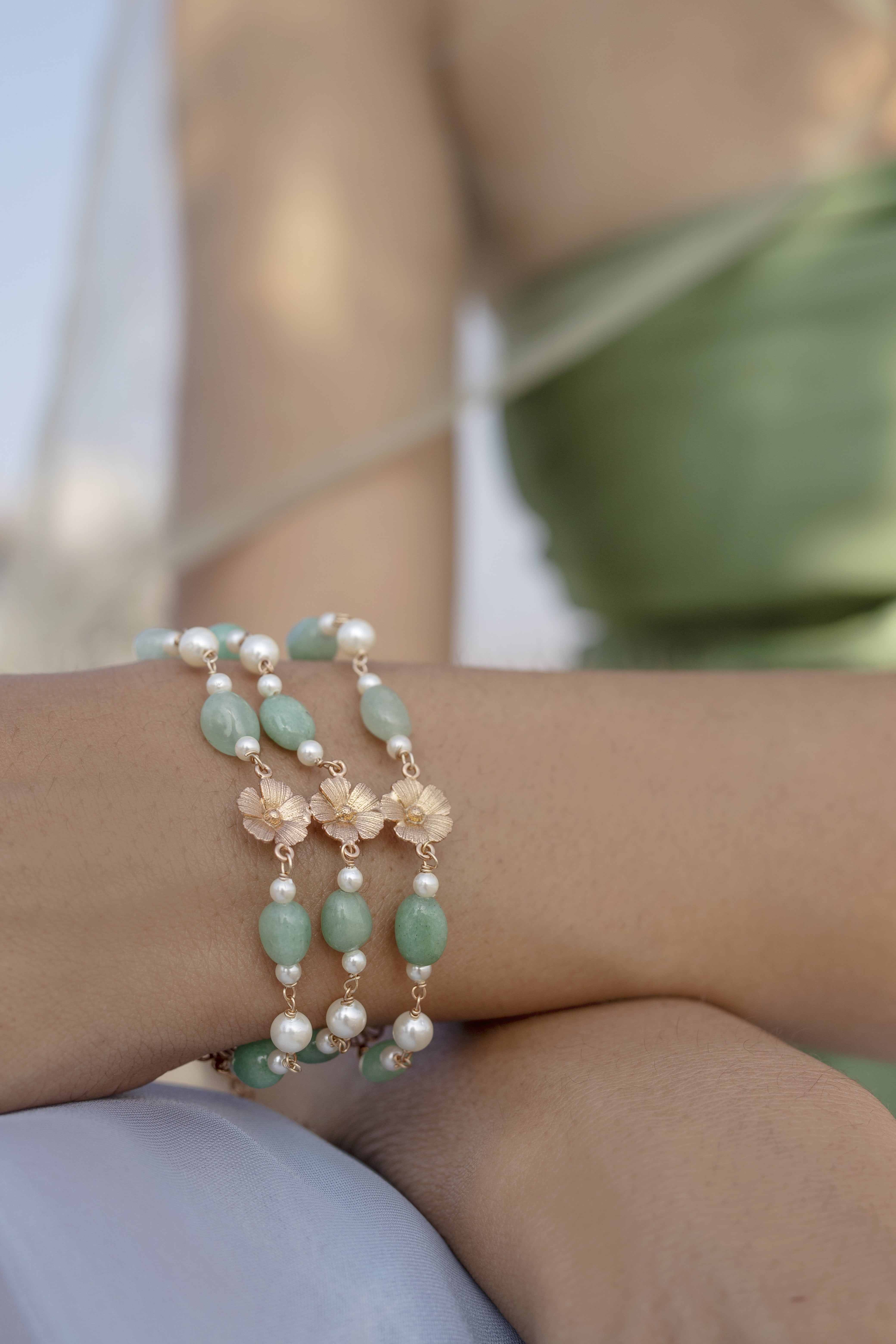 Floral Pearl Bracelet