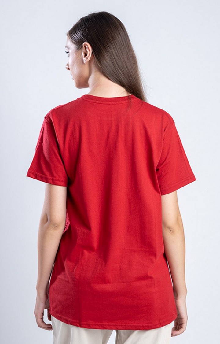 Women's To be or not to be Red Cotton Activewear T-Shirts
