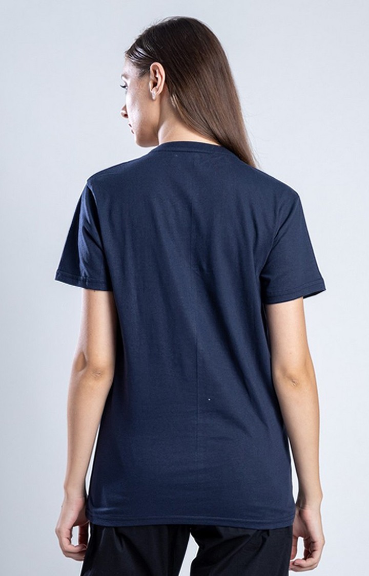 Women's The Hidden Gem Blue Cotton Regular T-Shirts