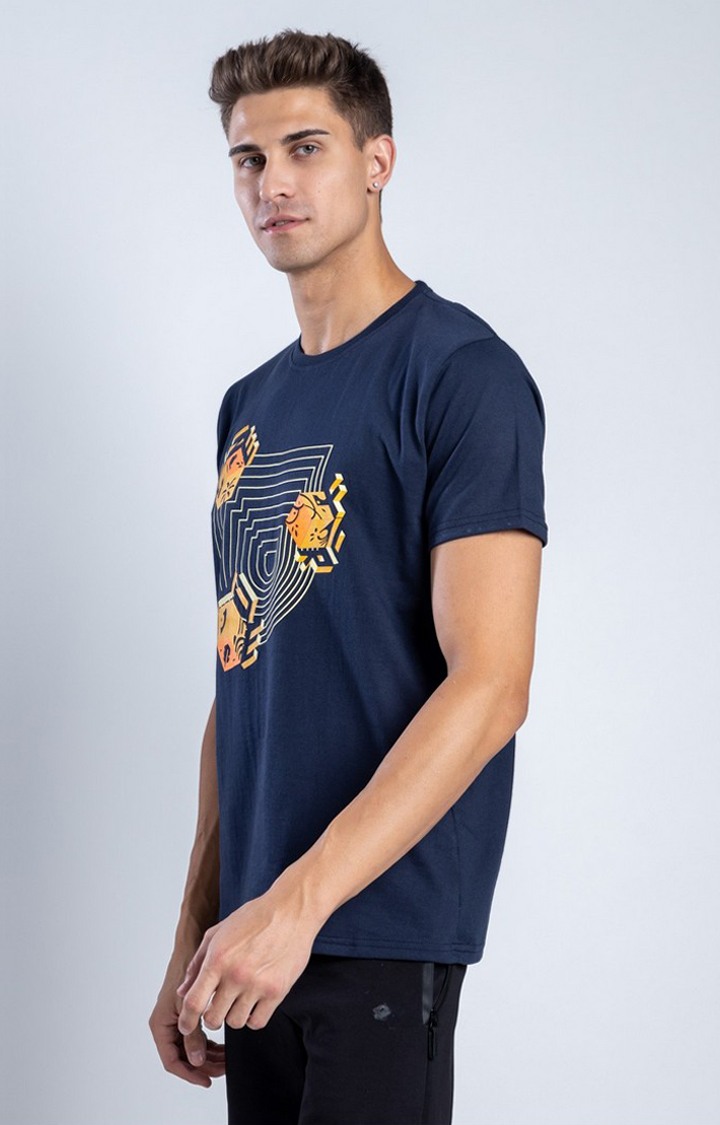 Men's The Hidden Gem Blue Cotton Regular T-Shirts