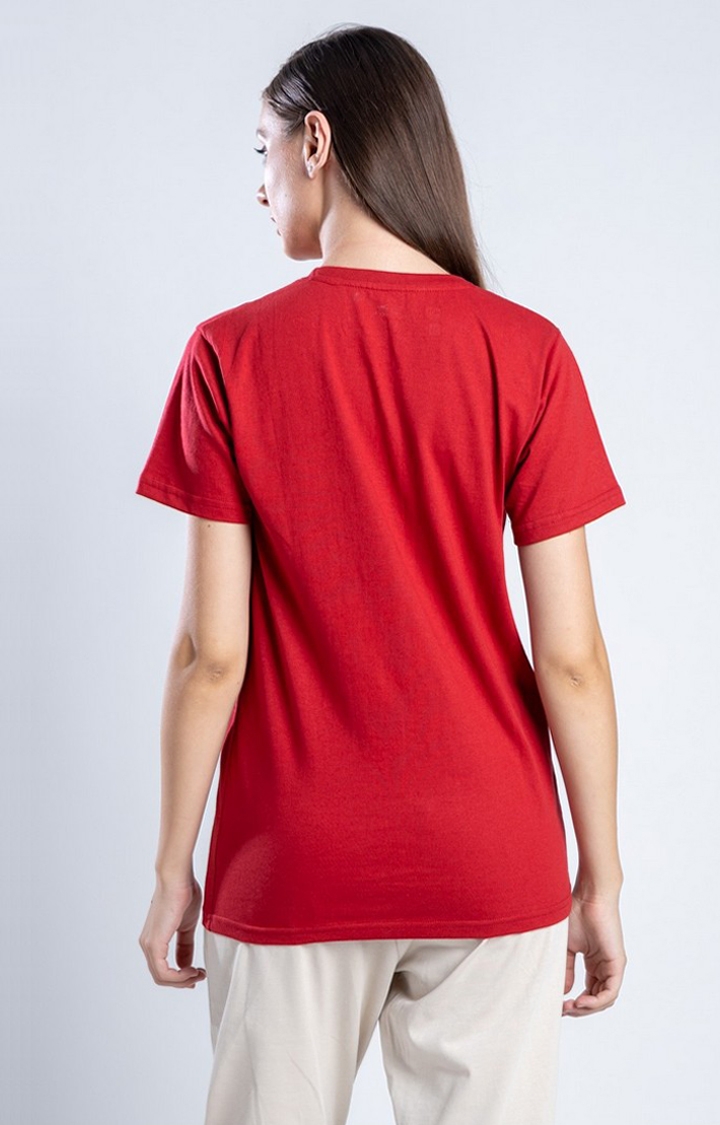 Women's The Reflector Red Cotton Regular T-Shirts