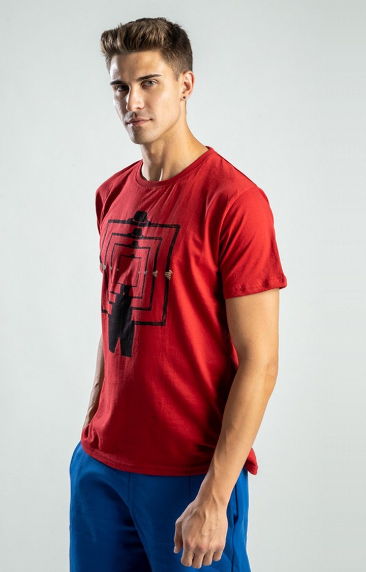 Men's The Reflector Red Cotton Regular T-Shirts