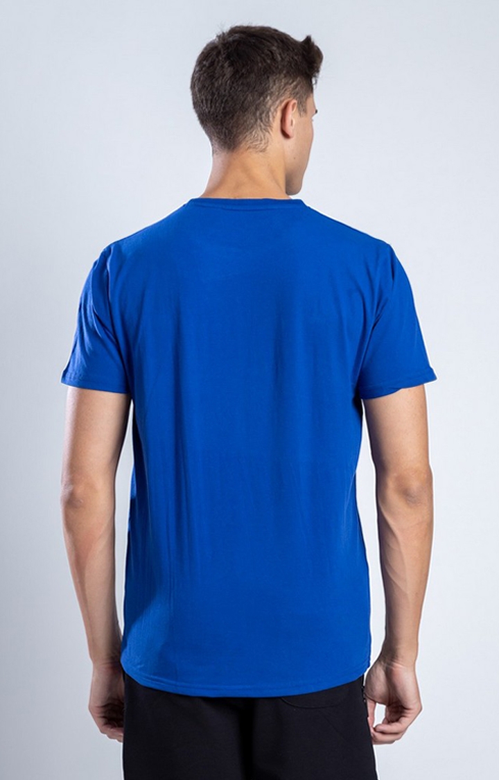 Men's Power Wings Blue Cotton Regular T-Shirts