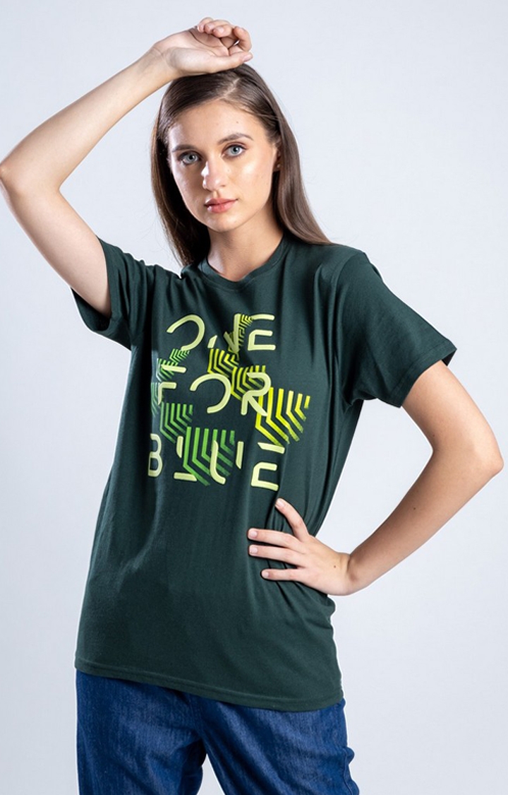 One For Blue | Men's The Green Guard Green Cotton Regular T-Shirts