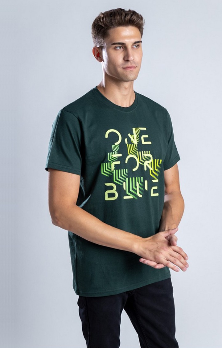 Men's The Green Guard Green Cotton Regular T-Shirts