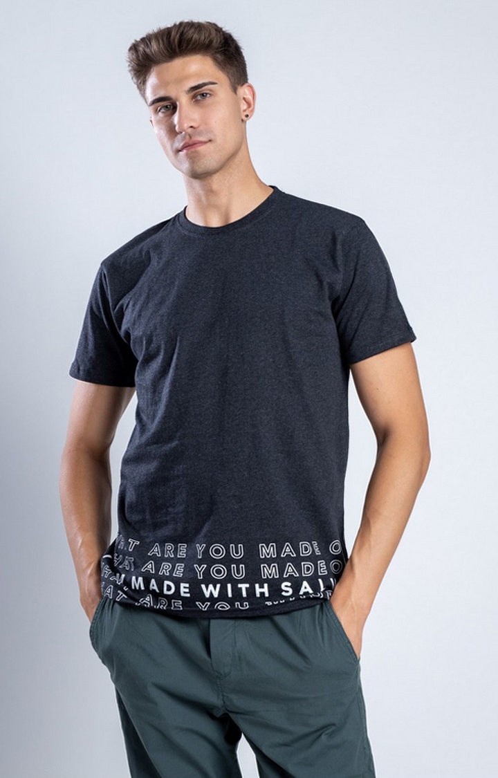One For Blue | Men's The Unsolved Mystery Black Cotton Regular T-Shirts