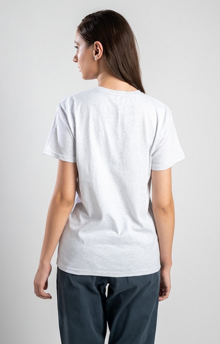 Women's Be One White Cotton Regular T-Shirts