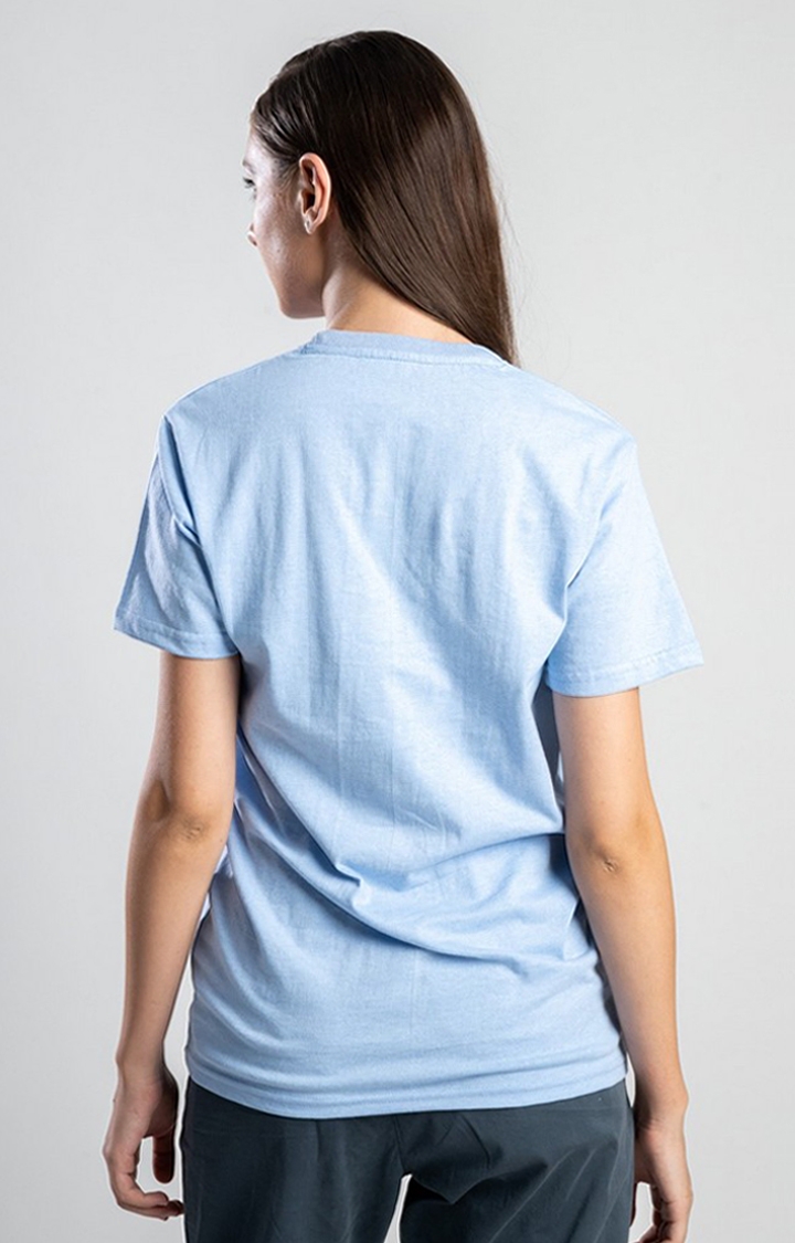Women's Blue 4 You Blue Cotton Regular T-Shirts