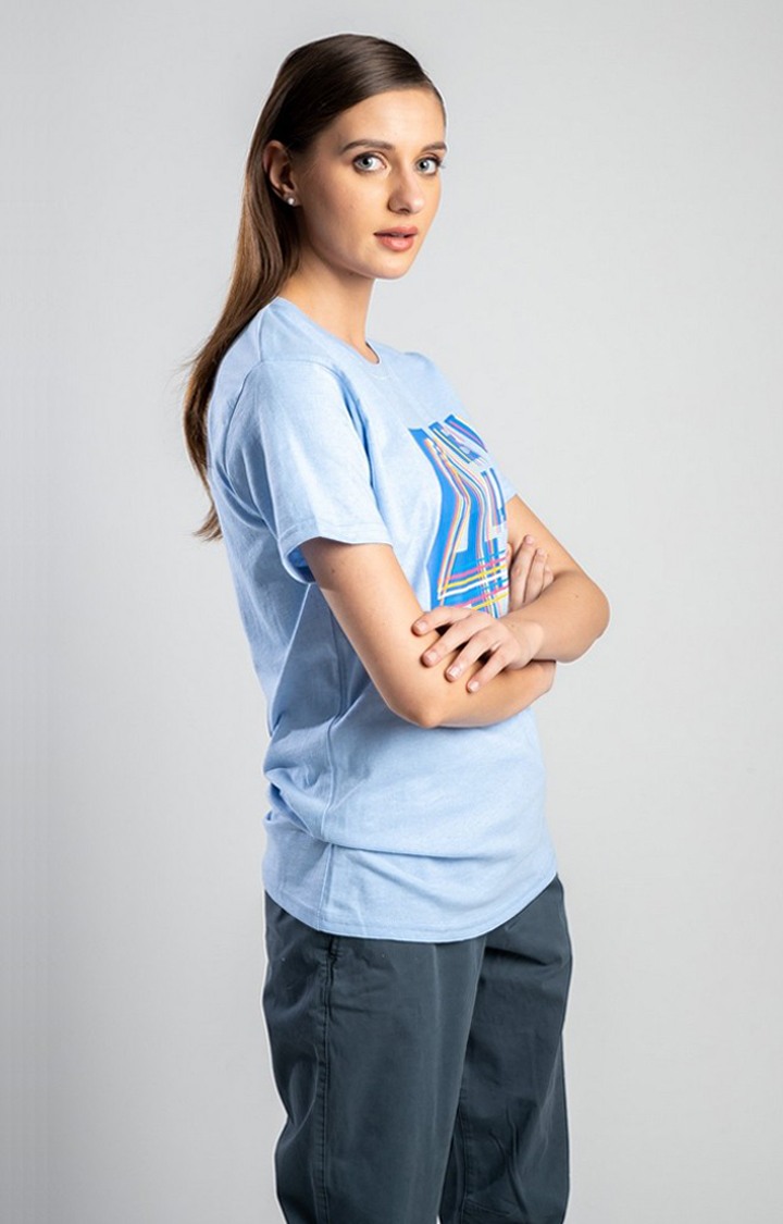 Women's Blue 4 You Blue Cotton Regular T-Shirts