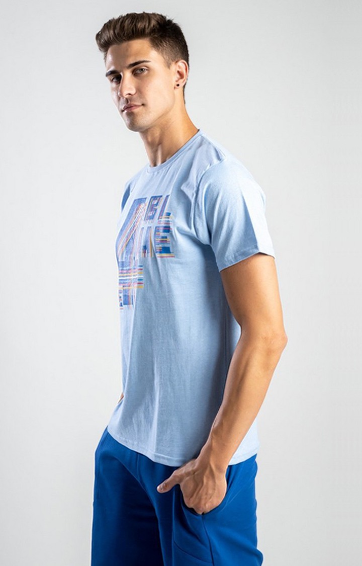 Men's Blue 4 You Blue Cotton Regular T-Shirts