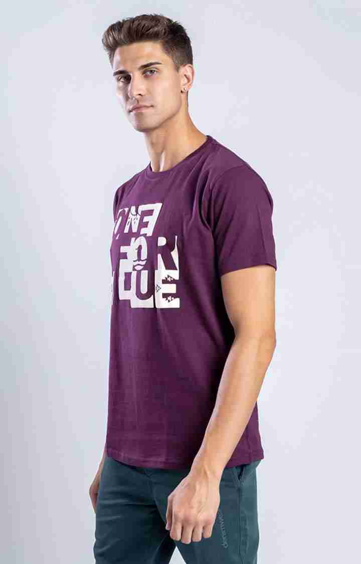 Men's Make a Mark Wine Cotton Regular T-Shirts