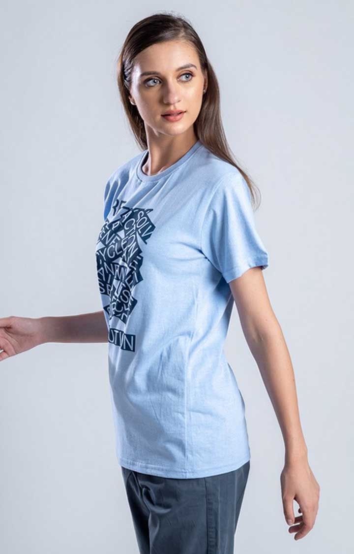 Womens The Re-Former Blue Cotton Regular T-Shirts