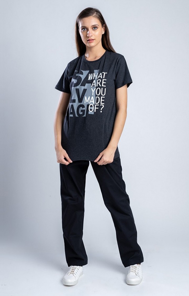 Womens The Redeemer Black Cotton Regular T-Shirts