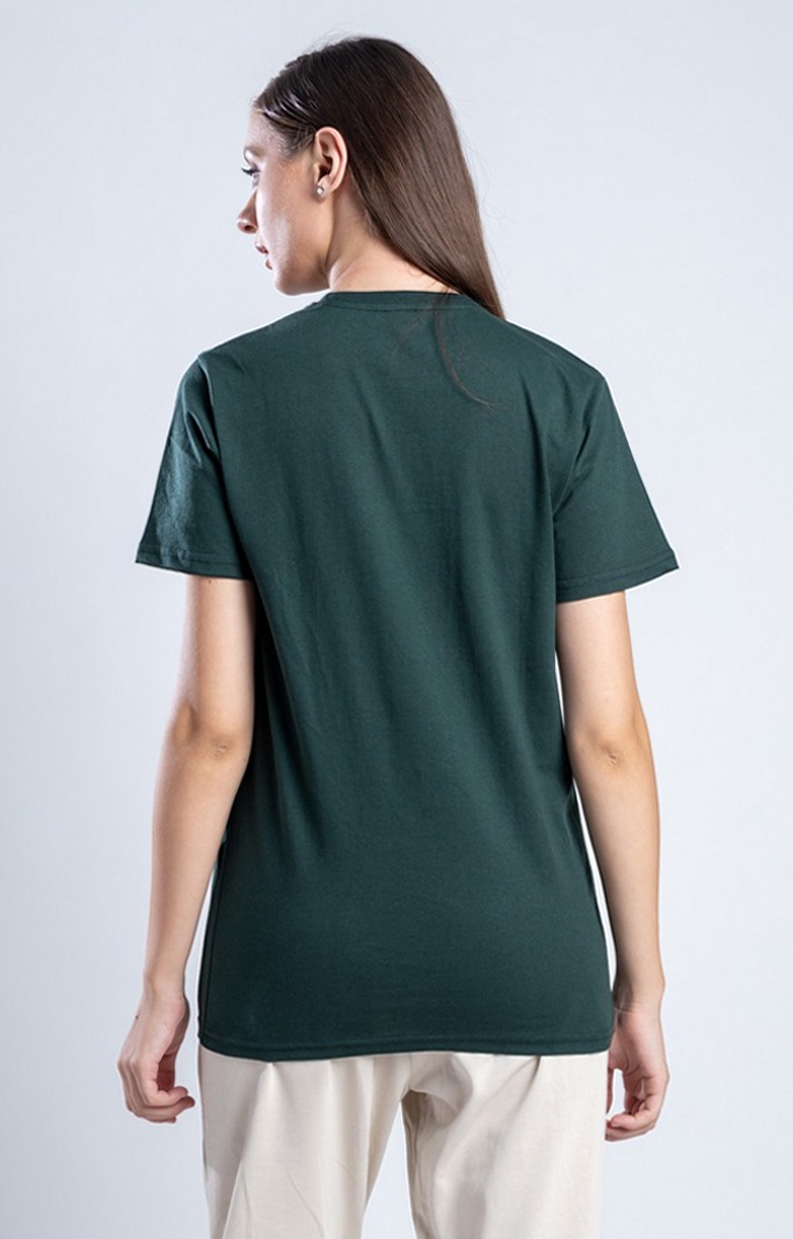 Women's Canopy of Sunshine Green Cotton Regular T-Shirts