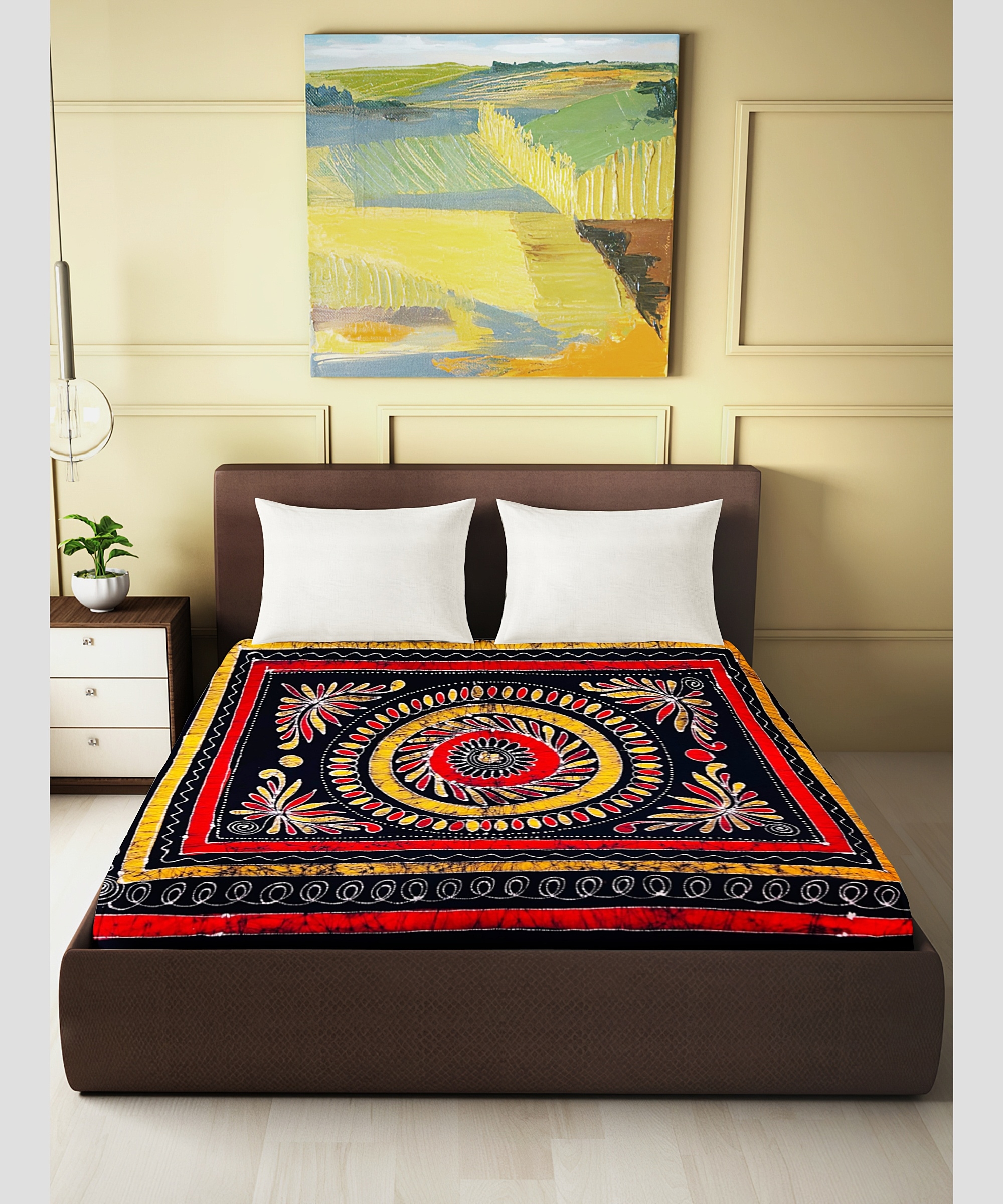 Boria Bistar | Batik Printed Cotton Double Bedsheet|2