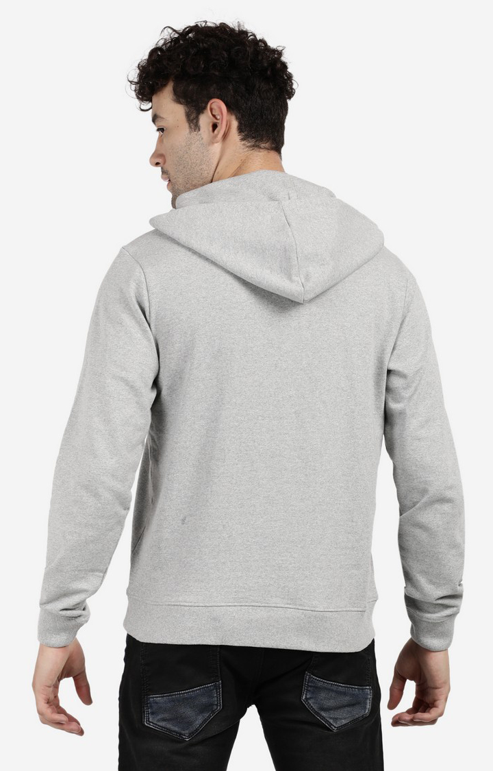 Men's Hooded and Pocket Solid Grey Hoodies
