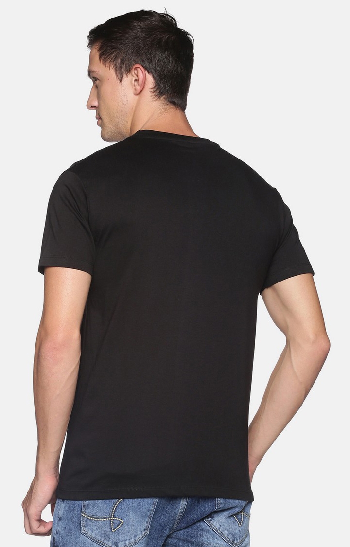 BLACK RADIO | Men's Regular Fit Graphic Printed  Black  Regular T-shirt 2