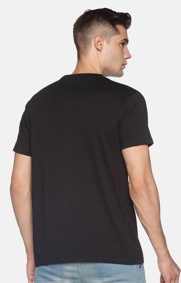 BLACK RADIO | Men's Round Neck Typographic  Black  Regular T-shirt 2