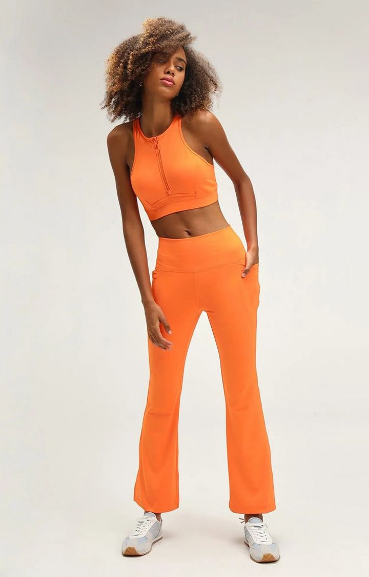 Orange sports discount crop top
