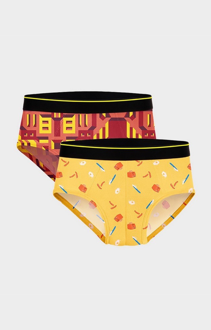 Bummer | Bummer Brekkie and Bricked Micro Modal Brief- Pack of 2 For Men 0