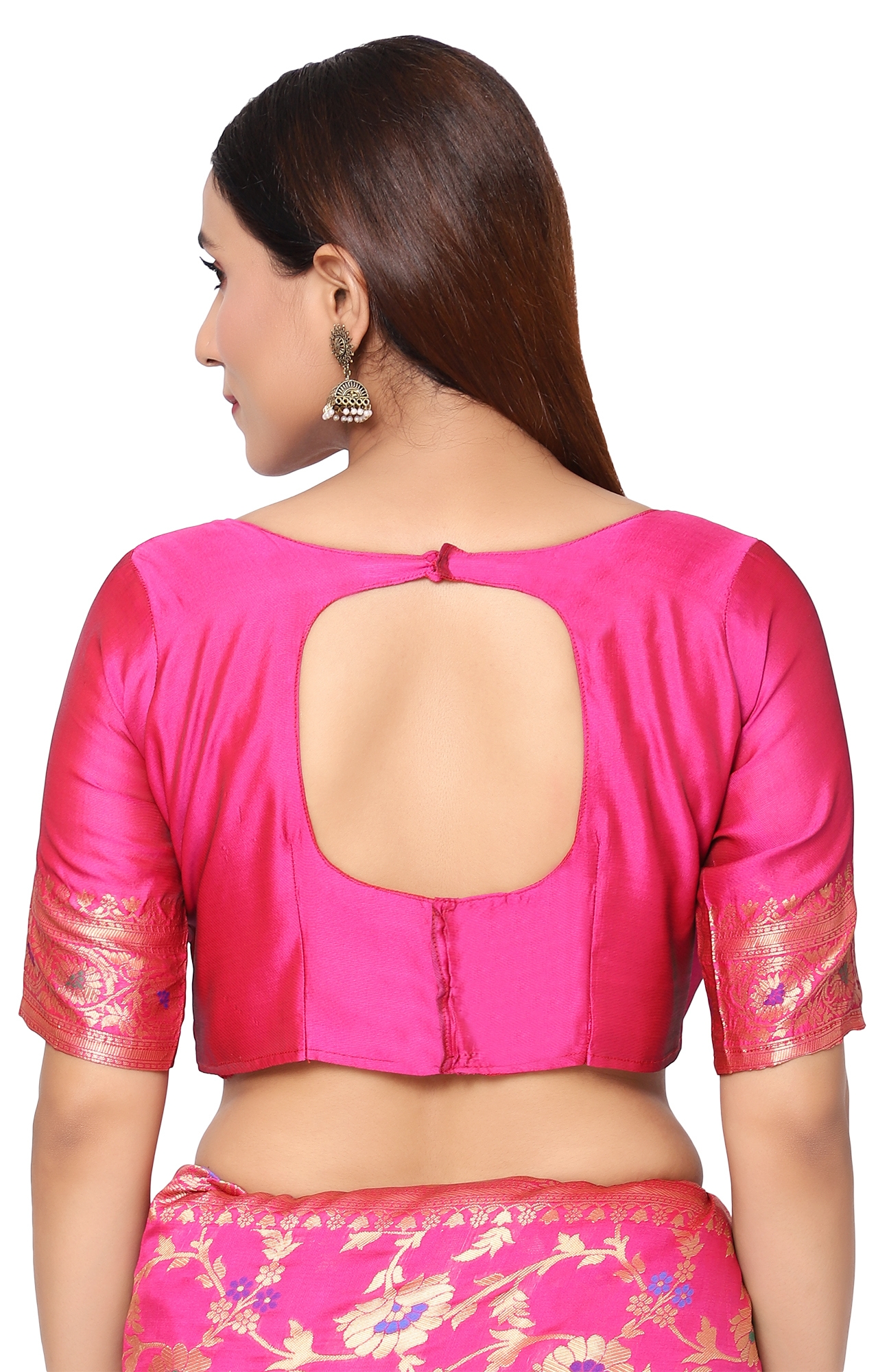 Glemora | Glemora Pink Beautiful Ethnic Wear Silk Blend Banarasi Traditional Saree 4