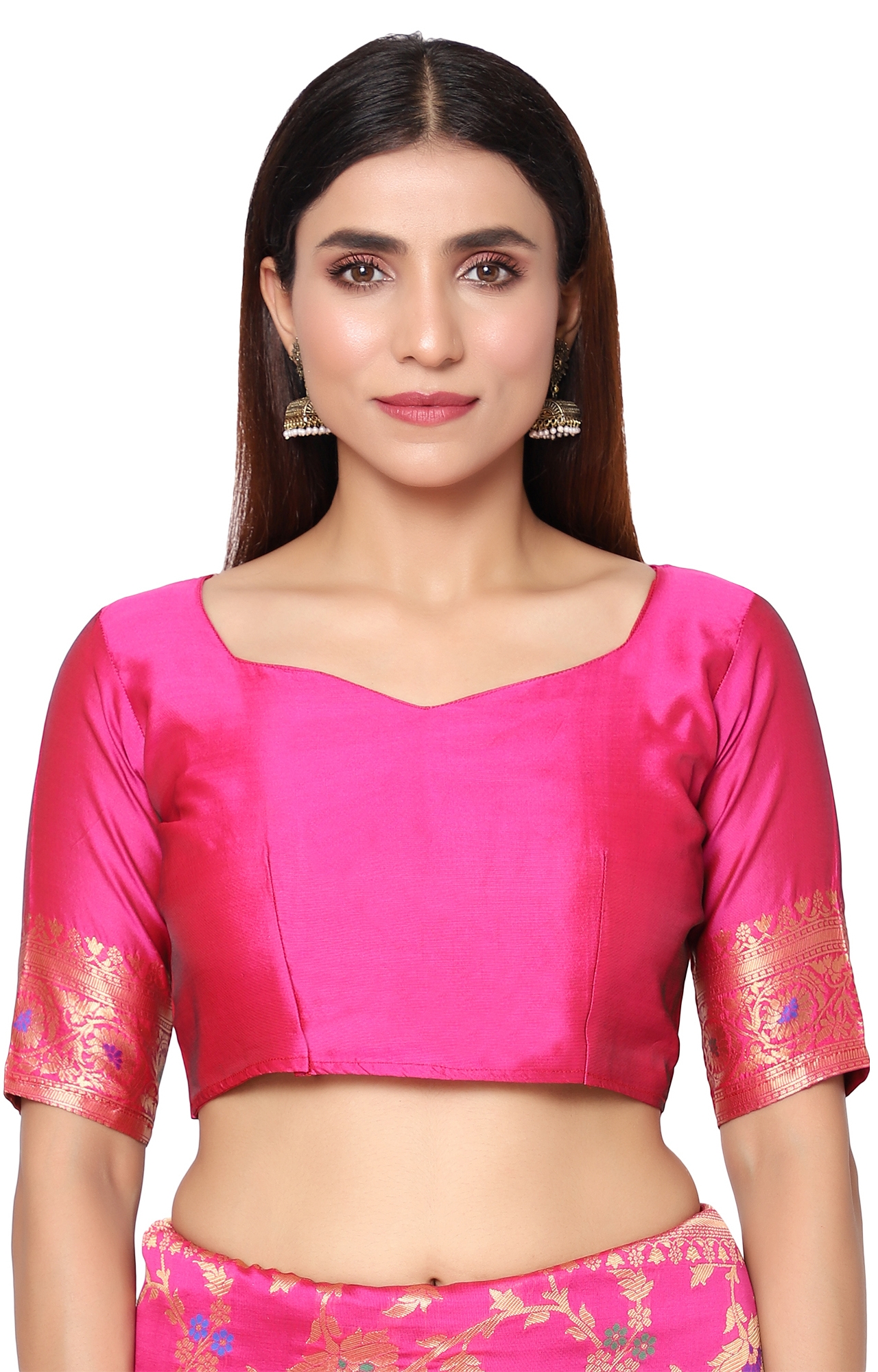 Glemora | Glemora Pink Beautiful Ethnic Wear Silk Blend Banarasi Traditional Saree 3