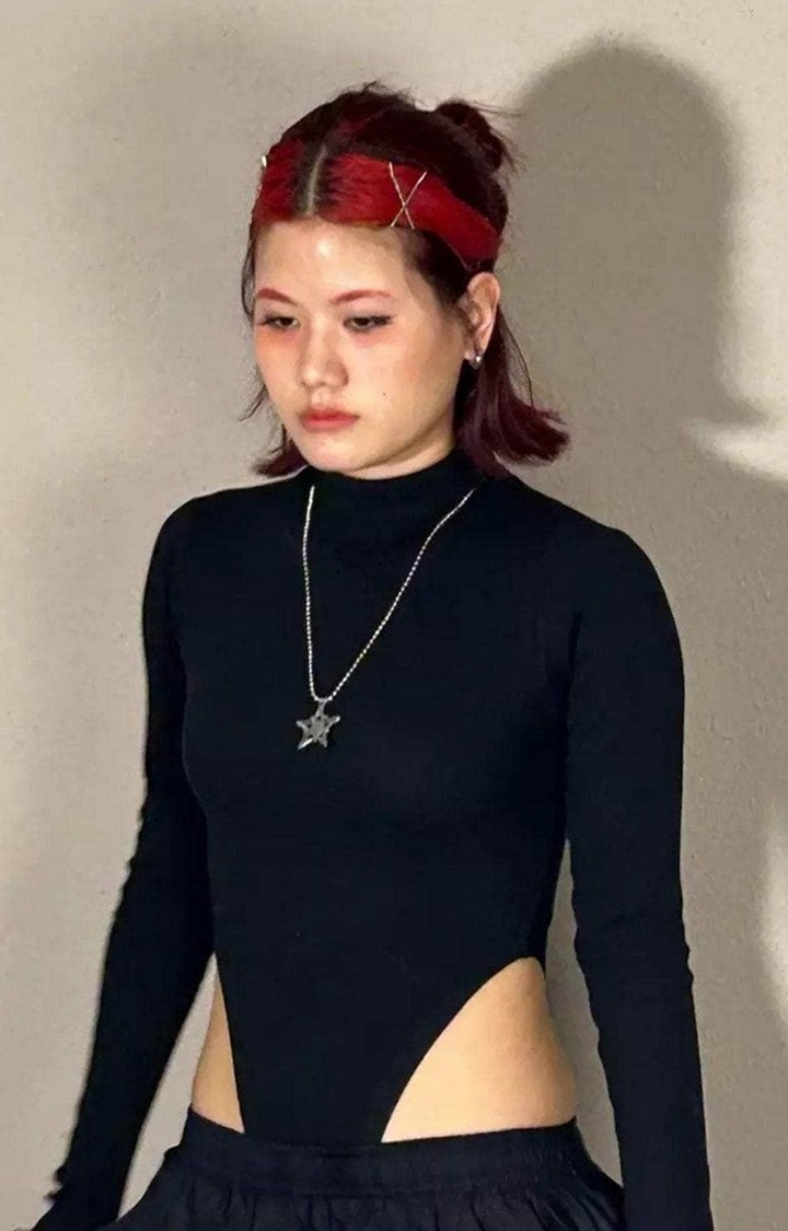 Women's Black Turtle Neck Bodysuit