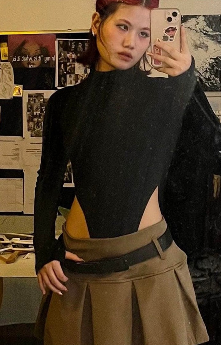 Women's Black Turtle Neck Bodysuit