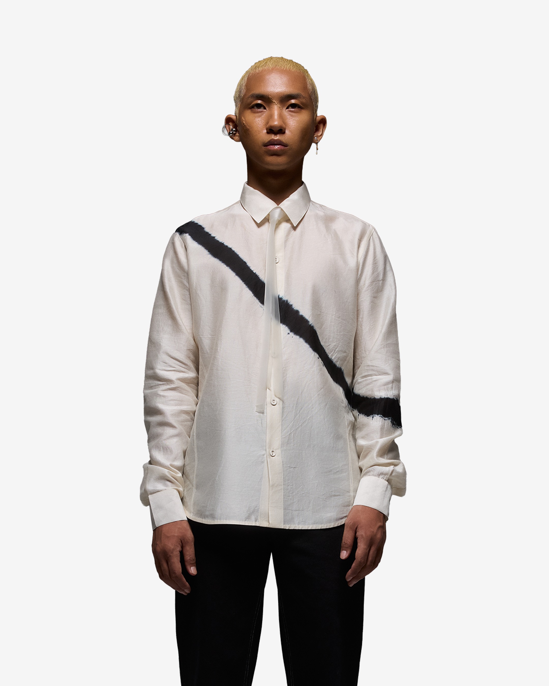 Classic Tie-dye Stripe Button Down Shirt