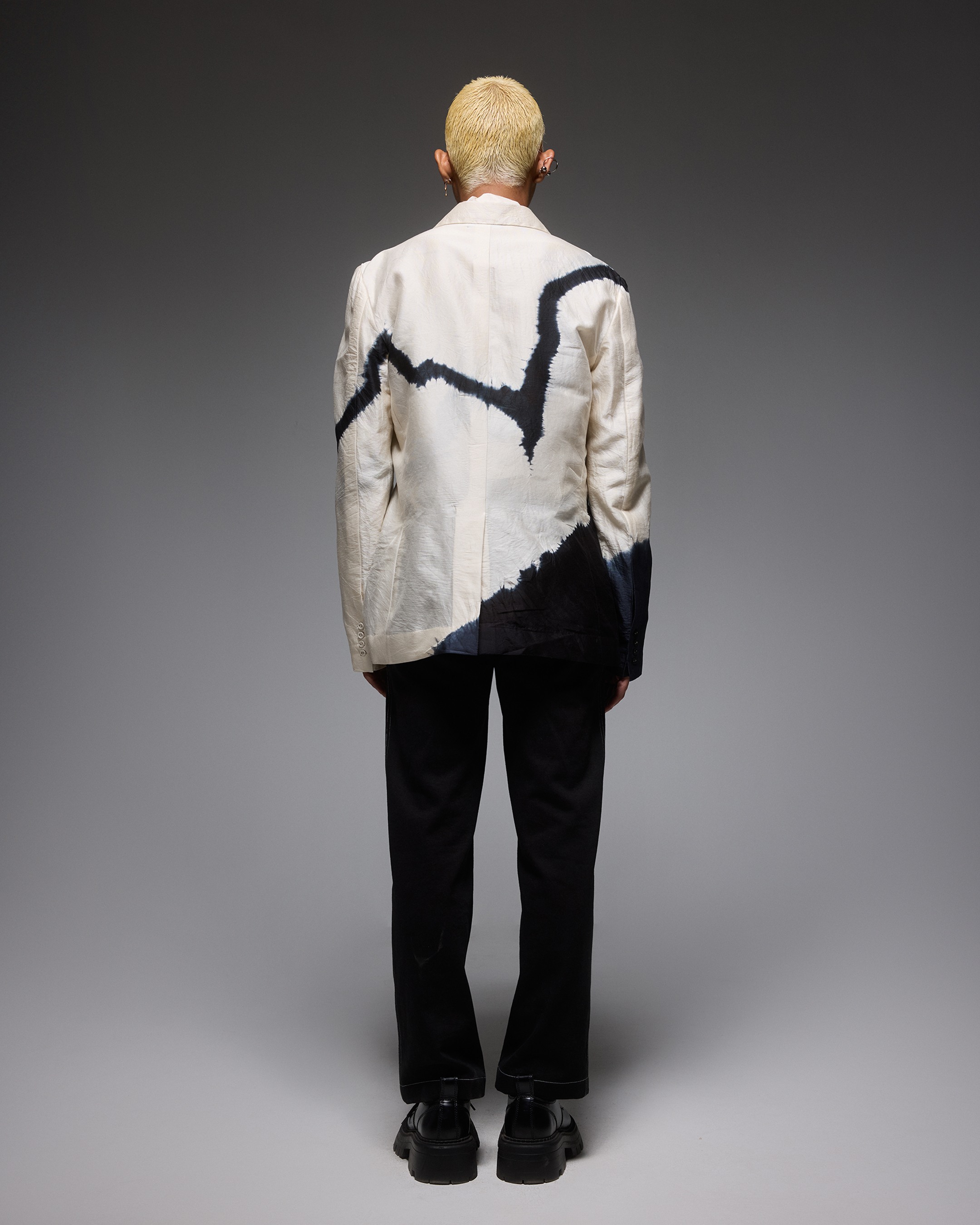 Double Breasted Tie Dye Button Down Jacket